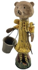 Vintage Poliwoggs Girl Honey Bear Figurine American Folk Art Collectible 5” picture