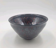 Tenmokus Handmade Tea Cup - Inferno Red Black Lava  picture