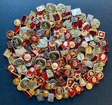 Vintage Mixed Lot of 125 Russian Soviet Era Enamel Pins, Medals  USSR, CCCP picture