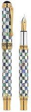 Xezo Maestro Jubilee Abalone/White MOP Fine Fountain Pen, 18K Gold Plated. picture