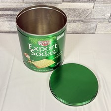 Vintage Keebler Export Sodas 28 oz Advertising Tin — Elf Graphics-Green Phosphor picture