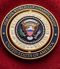Authentic 1 of 100 President Donald Trump FIFA World Cup 2026 VIP Challenge Coin picture