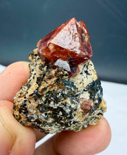 Red Zircon Crystal With Matrix Combine / Collector Mineral Specimen , 85 Carats picture