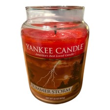 Retired Yankee Candle Summer Storm Large Jar red Retired min burned no lid picture