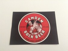 CAMDEN BOCK BEER LABEL, GOAT DRINKING BEER, CAMDEN NEW JERSEY VINTAGE 1950s picture