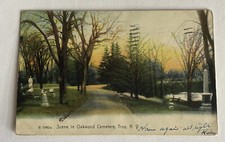 Vintage UDB Postcard c1906 ~ Scene in Oakwood Cemetery ~ Troy, New York NY picture