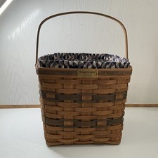 Longaberger JW Collection Two Pie Basket 1986 w/Liner, Protector, Wooden Riser picture