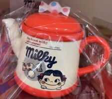 Fujiya Peko-chan Milky Ceramics Teapot 300ml SAN3797 Red Tea Pot Candy New Japan picture