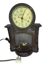 VINTAGE MASTERCRAFT MODEL 272 LIGHTED MOTION FIREPLACE ELECTRIC MANTLE CLOCK  picture