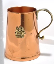 Vintage HMS Victory Copper & Brass Tankard Mug Tapered Stein Pint picture