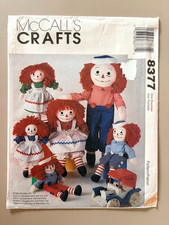 McCall's 8377/813 Sewing Pattern Raggedy Ann and Andy Dolls w/clothes  UNCUT FF picture