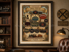 Historic Steam Tractor Traction Engine Logos Poster Case Reeves Rumely 11x17 picture
