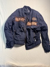 Harley-Davidson MotorClothes Nylon Riding Jacket Black Orange Embroidered picture
