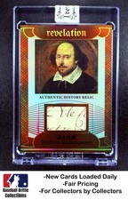 2025 Revelation World Celebrities William Shakespeare Hand Written Bronze #/99 picture