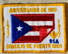 VTG 1977 BOY SCOUTS OF AMERICA CONCILIO DE PUERTO RICO 50th ANNIVERSARY PATCH picture