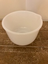 Vintage Glasbake Sunbeam White Milk Glass Mixing Bowl with Pour Spout No 14 picture
