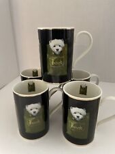 Vintage Harrods Knightsbridge White Terrier Black Coffee Tea Mug Scotland Gilded picture