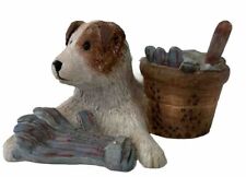 Marjolein Bastin Jack Russell Terrier Dog Figurine Flower Pots Gloves 2000 VTG picture