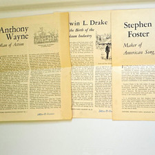 Vintage 1958-59 Historic Pennsylvania Leaflets Lot of 3 Wayne Drake Foster picture