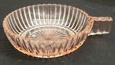 Anchor Hocking QUEEN MARY pink ridge depression glass low FRUIT BOWL with Handle picture