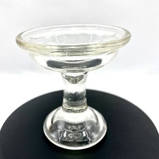 Vintage Clear Glass Fairy Lamp Pedestal Base Only - Fits LE Smith PartyLite 3.5