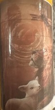 Lion Lamb And Jesus 16x24 Inch On Canvas To Be Framed Never Used  picture