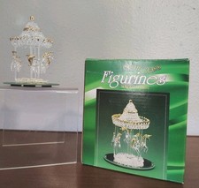 Vintage Spun Glass Horse Carousel With 24k Gold Accents NEW w/Box picture
