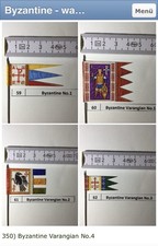 4x 28mm Wargames Dark Ages BYZANTINE Banner Flag Ready on Metal Flagpole picture