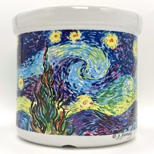 Vtg Chaleur Masters Collection Starry Night Ceramic Planter Flower Pot D Burrows picture