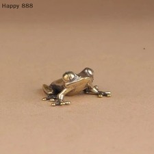 Brass Frog Figurine Small Animal Statue Table Office Home Decoration Toy Gifts picture