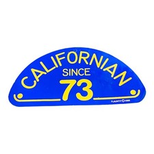 Californian Since 73 Flauntit 1986 California Blue Gold Vintage Sticker Decal  picture