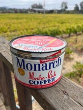 Vintage Monarch Mocha Rich Coffee Can 1 Pound Tin picture