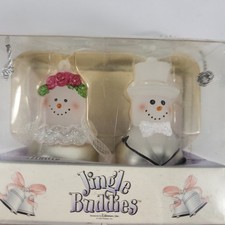 Vtg Roman Jingle Buddies Bride and Groom Christmas Ornament Set Holiday new picture