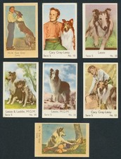 (7) 1957-1958 LASSIE & CARY GRAY DUTCH GUM CARDS: SERIE S 13 22 33 53 55, PA 68 picture