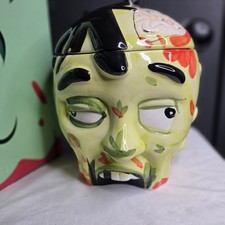 Zombie Head Cookie Jar Ceramic 2017 Think Geek Exclusive Horror EXCELLENT w/BOX picture