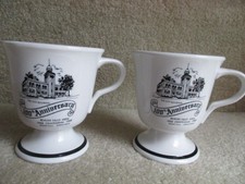 Vintage Mayer China 2 Footed Coffee Mugs Beaver Falls Area Centennial 1868-1968 picture