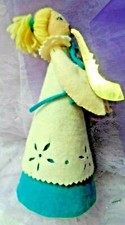 Vintage Christmas - FIGURE w/FELT, YARN HAIR, MUSICAL INSTRUMENT, PAINTED FACE picture