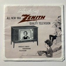 Original 1964 Zenith TV Promo Promotional Sheet Sherman Clay San Francisco, Ca picture