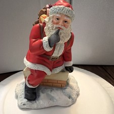 1996 Lenox Collector’s Treasury Of Santa's Christmas Chimney Santa Figurine picture