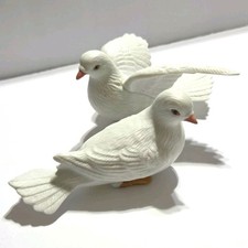Vtg HOMCO White Porcelain Love Doves Figurines Set of 2 #8856 picture