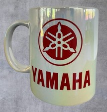 Vintage Yamaha Mug Iridescent Pearl Coffee Cup Tuning Fork Logo Motorcycle Promo picture