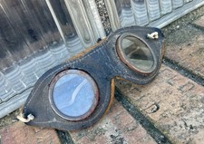 Vintage Leather Goggles Aviator Driving Motorcycle  Automobile Glass Steam Punk picture