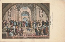 Postcard Italy: School of Athens Fresco by Raphael, Vatican, Rome DB picture
