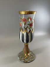 MacKenzie-Childs Retired Circus Champagne/Tall Gold Rimmed Glasses 7.5