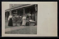 RPPC Postcard Blurry Family Photo, Isaac Harley's House in Shelby, Ohio c1910 picture