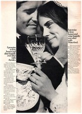 1971 PRINT AD, Aynsley English Bone China Waterford Crystal Glass Wedding Gifts picture