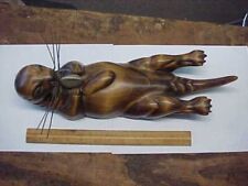 Tom Taber Otter Carving Wood Sculpture - Exc condition picture
