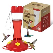 MEKKAPRO Outdoor Glass Hummingbird Feeder, Red, 5 Feeding Stations 10 oz 10oz picture