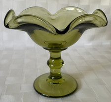 MCM Vintage HOFFMAN HOUSE AVOCADO GREEN Imperial Glass Ohio 5