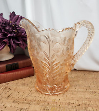 Imperial Lenox Tiger Lily Pink Carnival 48oz  Handled Glass Pitcher picture